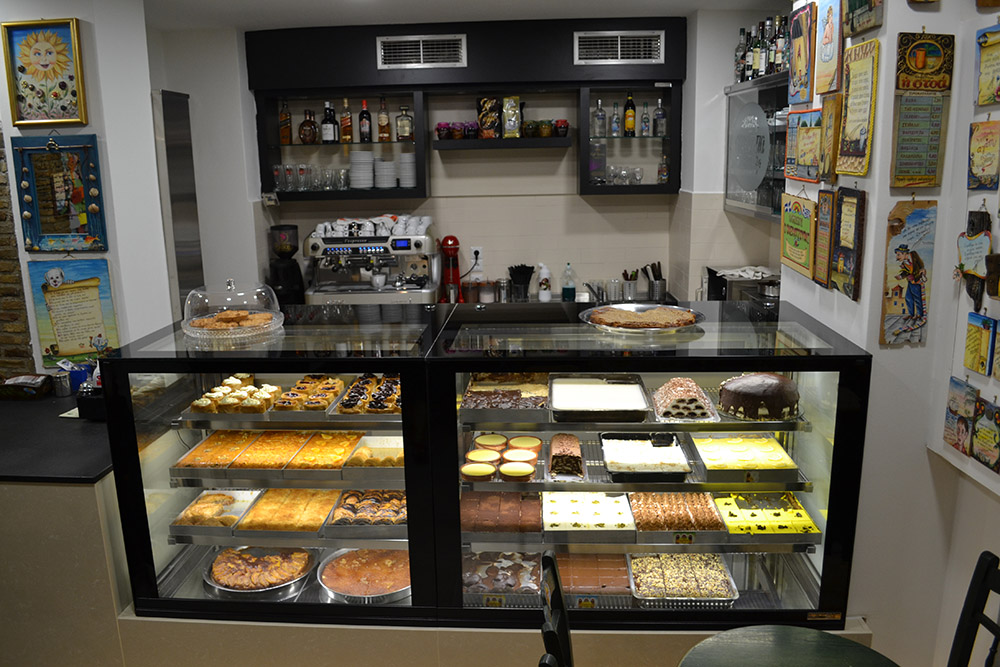 The display case, filled fresh each morning
